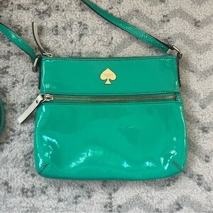 Kate Spade New York Flicker-Tenley Turquoise Green Patent Leather Crossbody Bag